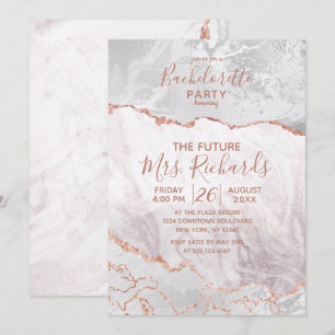 Invitación a la despedida de soltera en oro blanco