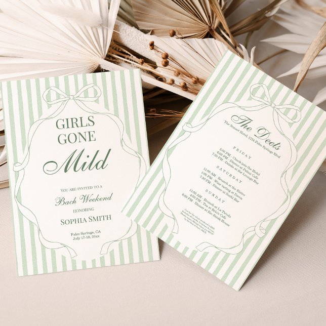 Invitación a la Despedida de Soltera Girls Gone Mi (girls gone mild, bachelorette invitation, bachelorette party invite, bridal party invite, modern bac)