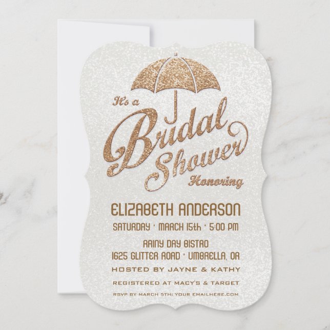 Invitación a la despedida de soltera Glittering Wh (Anverso)