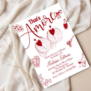 invitación a la despedida de soltera 'hat’s Amore'
