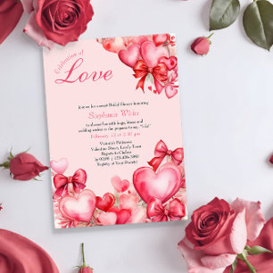 Invitación a la despedida de soltera Love Hearts a
