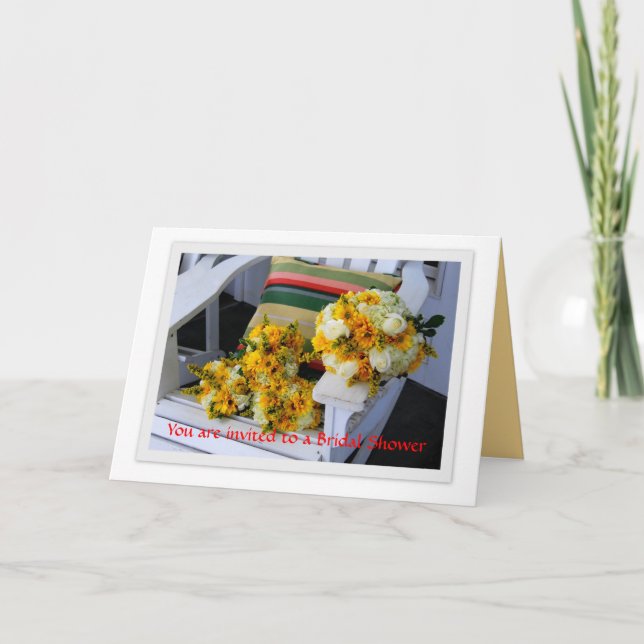 Invitación a la despedida de soltera, ramos, silla (Anverso)