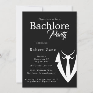 Invitación a la Despedida de Soltero con Traje y C