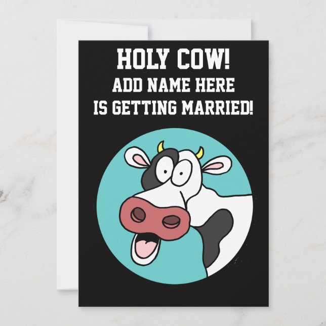 Invitación a la despedida de soltero de Holy Cow C (Anverso)