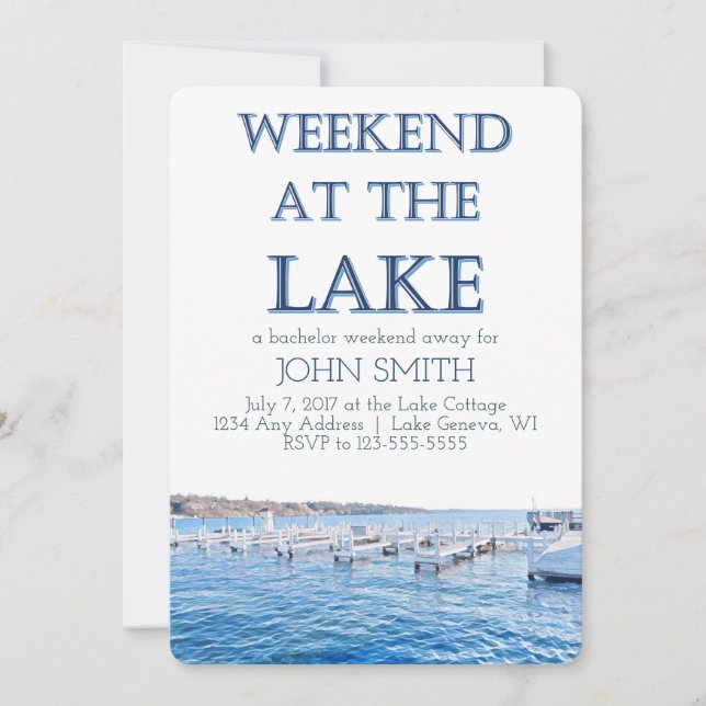 Invitación a la despedida de soltero en el lago el (Anverso)