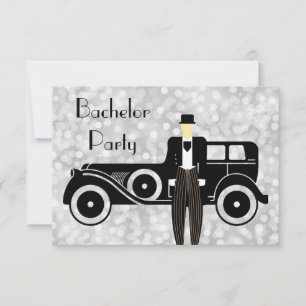 Invitación a la Despedida de Soltero Gatsby Coche 