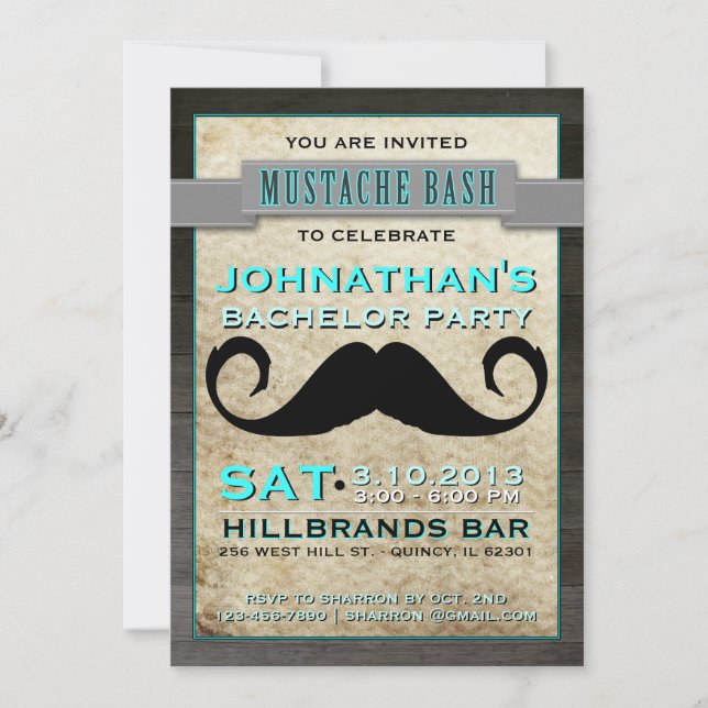 Invitación a la Despedida de Soltero Hipster de Mu (Anverso)