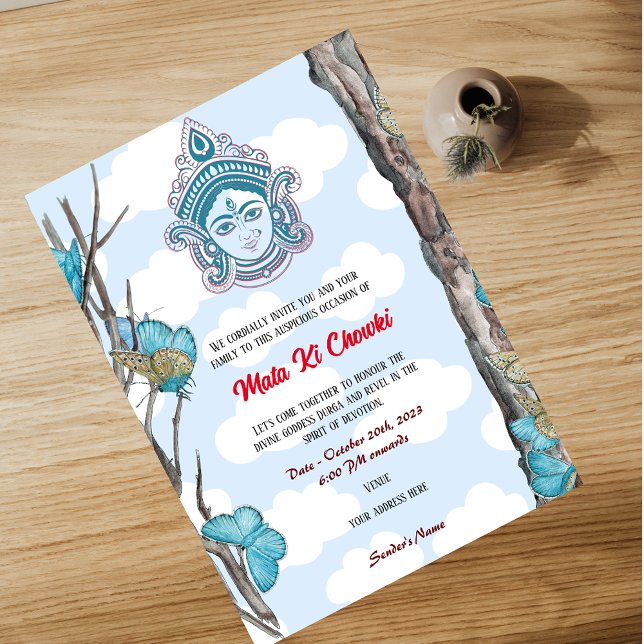 Invitación a la diosa Durga Jagrata de Mata Ki Cho (Subido por el creador)