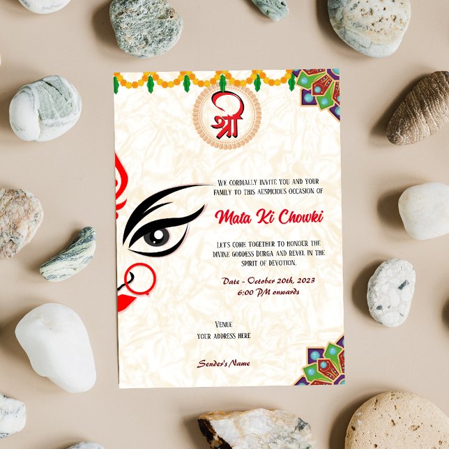 Invitación a la diosa Durga Jagrata de Mata Ki Cho (Subido por el creador)