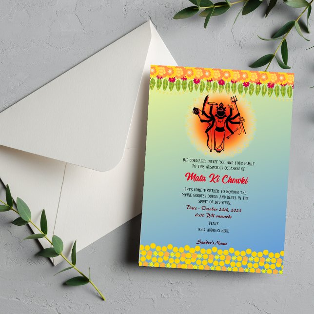 Invitación a la diosa Durga Jagrata de Mata Ki Cho (Subido por el creador)