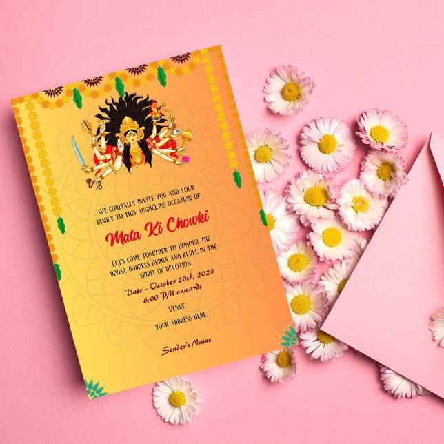 Invitación a la diosa Durga Jagrata de Mata Ki Cho (Subido por el creador)