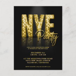 Invitación a la discoteca Gold New Years Eve
