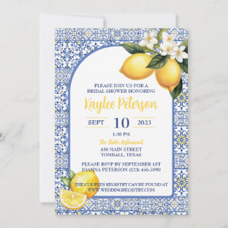 Invitación A La Ducha Azul Y Lemon Bridal Del Medi