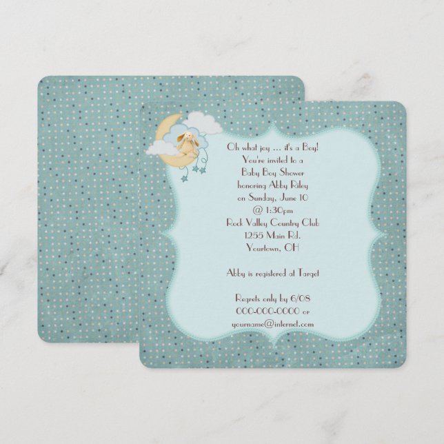 Invitación a la ducha Baby Boy (Anverso / Reverso)