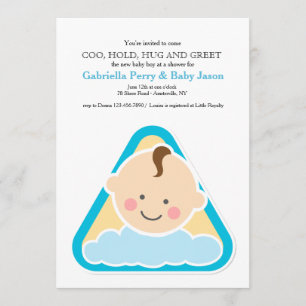 Invitación a la ducha Baby Boy Cheeks