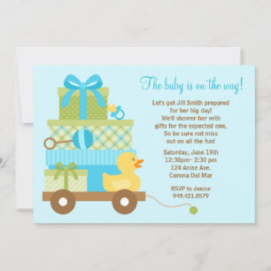 Invitación a la ducha Baby Boy con sobres coincide