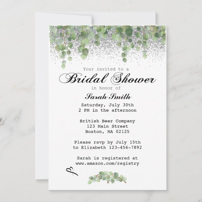 Invitación a la ducha birdal (Anverso)