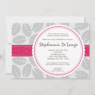 Invitación a la ducha Brida Foliage de hojas rosad