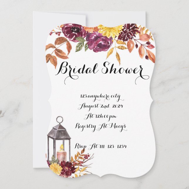 INVITACIÓN A LA DUCHA BRIDAL, CAÍDA Y OTOÑO (Anverso)