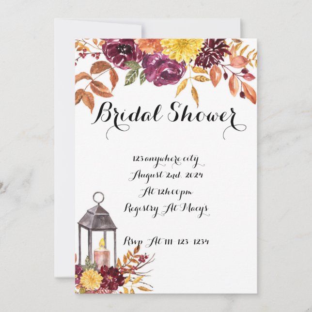 INVITACIÓN A LA DUCHA BRIDAL, CAÍDA Y OTOÑO (Anverso)