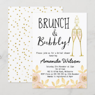 Invitación A La Ducha Bridal De Brunch Y Bubbly