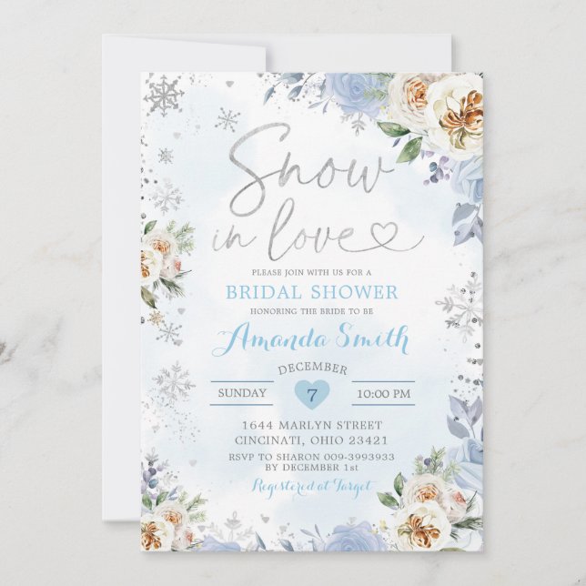 Invitación A La Ducha Bridal De Invierno De Invier (Anverso)