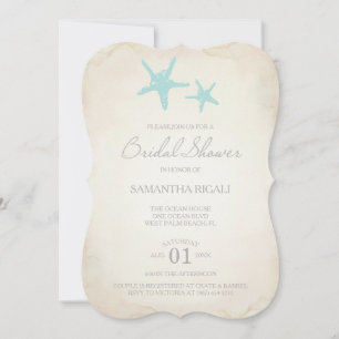 Invitación a la DUCHA BRIDAL - Starfish de playa