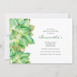 Invitación a la DUCHA BRIDAL, Suculento acuarela