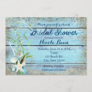 Invitación a la DUCHA BRIDAL Tropical de Blue Wood