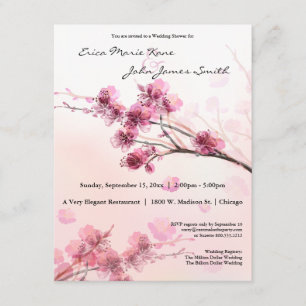 Invitación a la ducha casera rosa Hibiscus Wedding