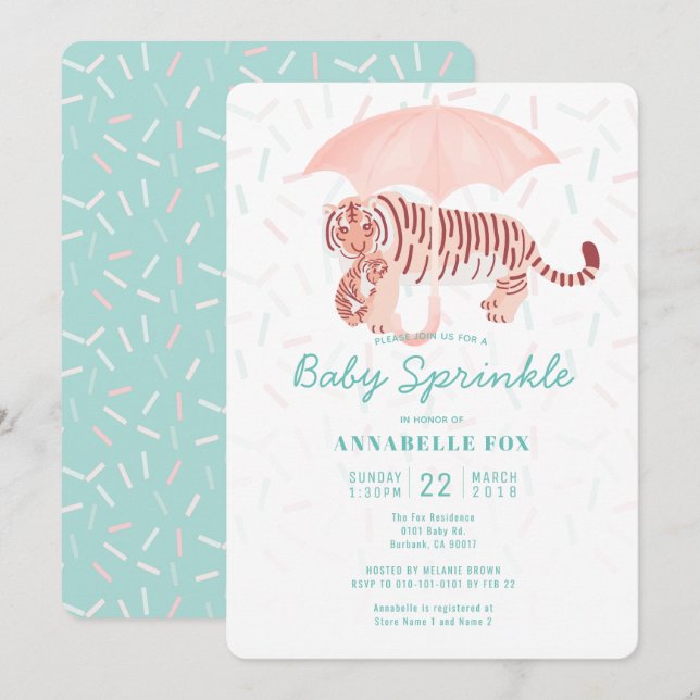 Invitación a la ducha con agua de rociador para be (Anverso / Reverso)