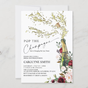 Invitación a la ducha con botella de champán