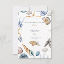 Invitación a la ducha con caparazón tropical de pl