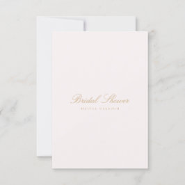 Invitación a la ducha con colcha rosada de oro y R
