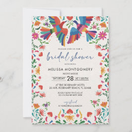 Invitación a la ducha con colorido pájaro mexicano