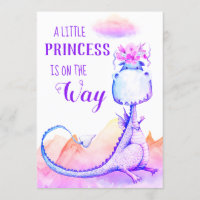 *~* Invitación a la ducha con dragón azul púrpura