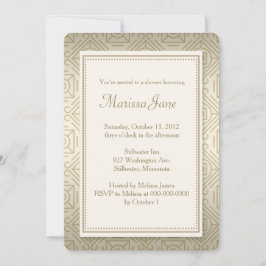 Invitación a la ducha con estilo Art Deco Gold