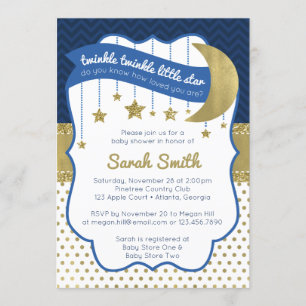 Invitación a la ducha con estrella pequeña Twinkle