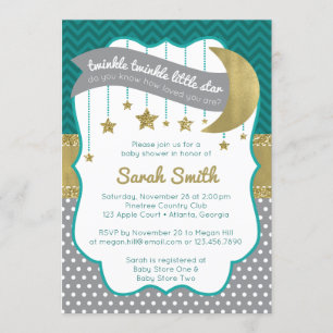 Invitación a la ducha con estrella pequeña Twinkle
