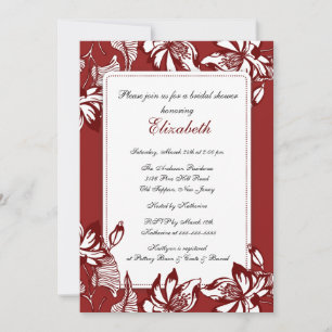 Invitación a la ducha con flores de Borgoña