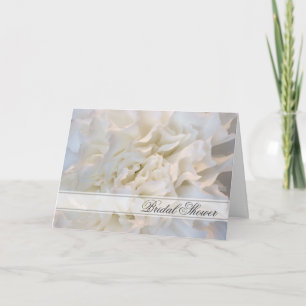 Invitación a la ducha con flores de carnación blan