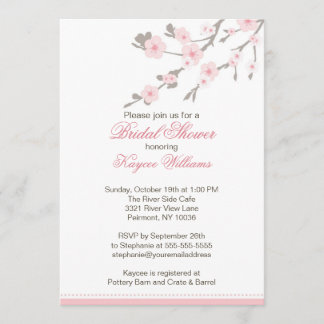 Invitación a la ducha con flores de cerezo