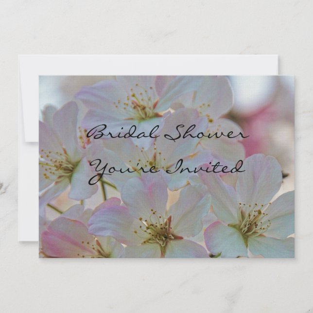 Invitación a la ducha con flores de cerezo (Anverso)