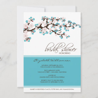 Invitación a la ducha con flores de cerezo (aqua)