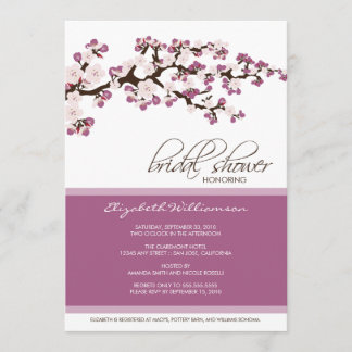 Invitación a la ducha con flores de cerezo (lavand