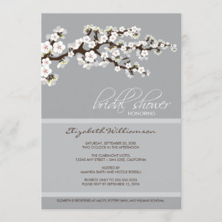 Invitación a la ducha con flores de cerezo (platin