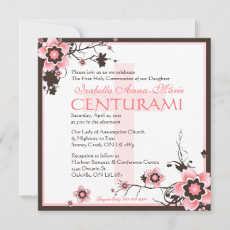 Invitación a la ducha con flores de cerezo rosa y