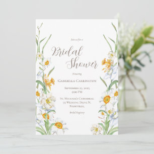 Invitación a la ducha con flores de Daffodil blanc