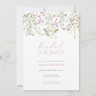 Invitación a la ducha con flores de flores silvest