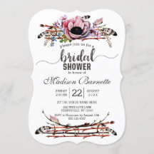 Invitación a la ducha con flores de la Moda Boho R